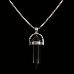 Obsidian Pendant on Silver Chain