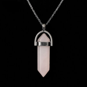 Rose Quartz Pendant on Silver Chain