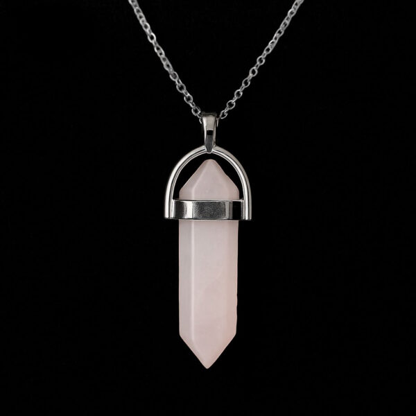 Rose Quartz Pendant on Silver Chain